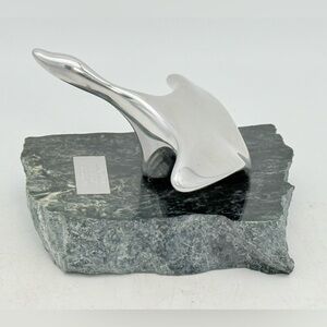 Vintage Hoselton Aluminum Goose Sculpture | Granite Base | Canada